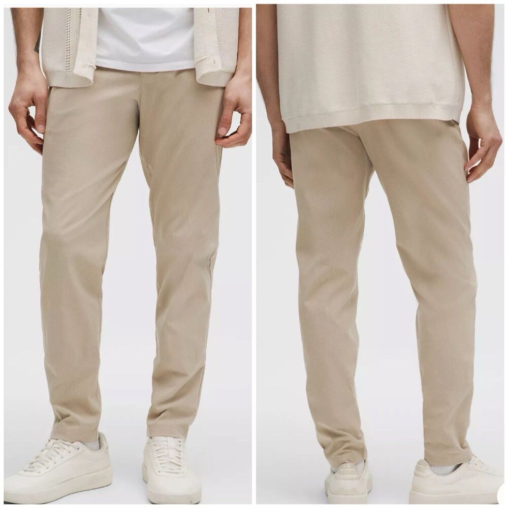 Lululemon ABC Slim-Fit 5 Pocket Pant 32 Utilitech Sheer Oak Beige Stretch Chino